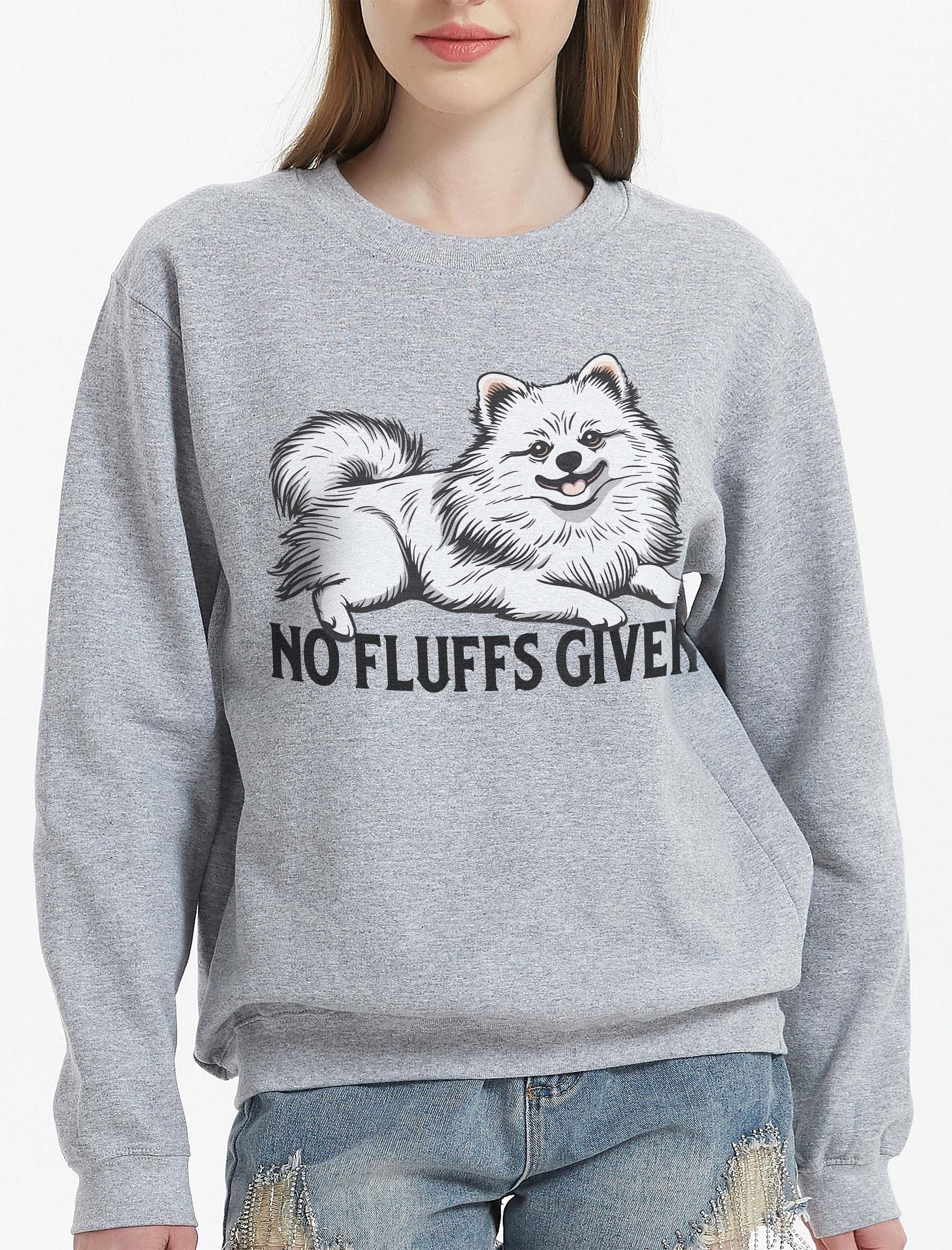 No Fluffs Given Sweatshirt of a Pomeranian(White) | Funny Shirt for Pomeranian Paw-rents product image (23)