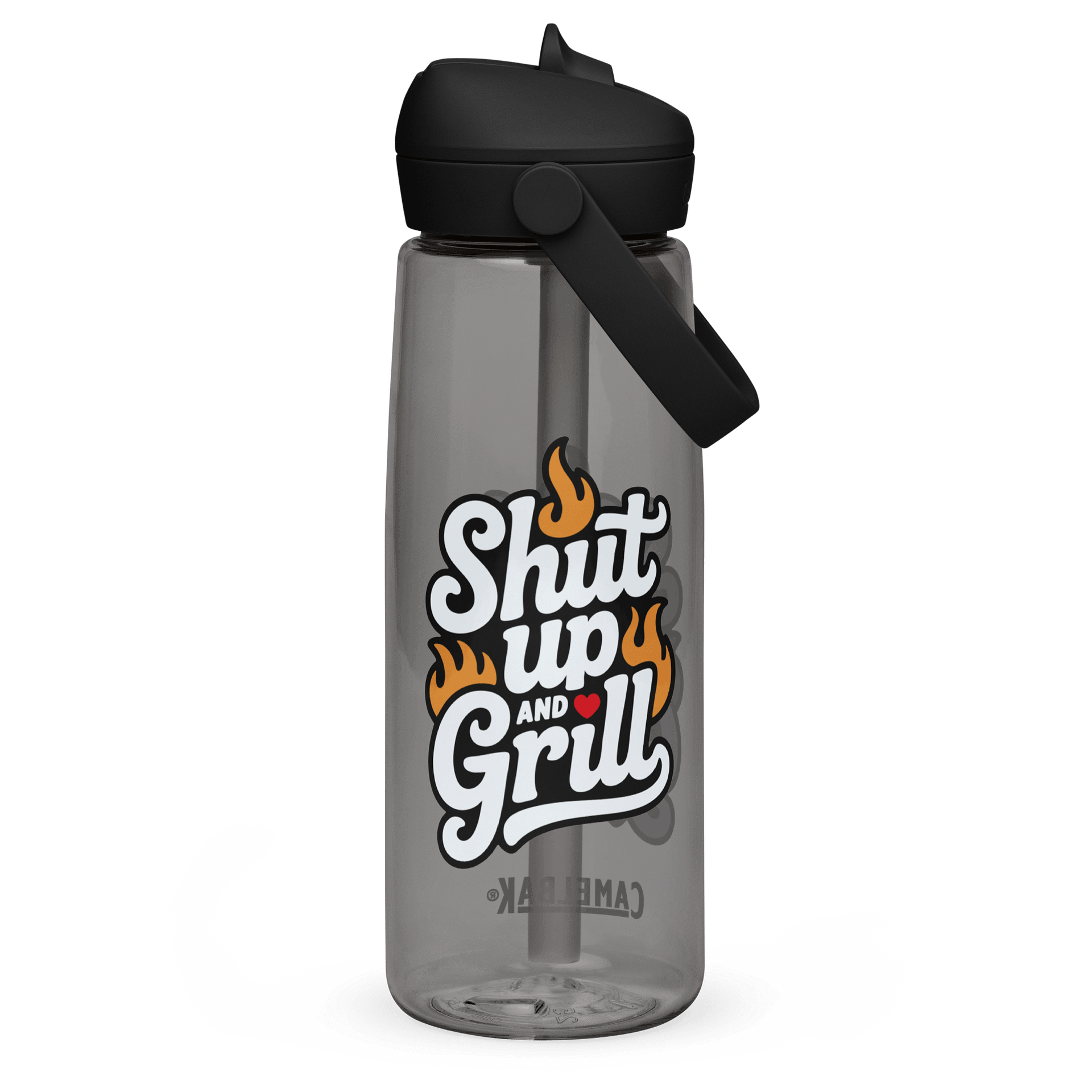 Shut Up and Grill Flip Straw Waterbottle for Cookouts and Tailgates product image (2)