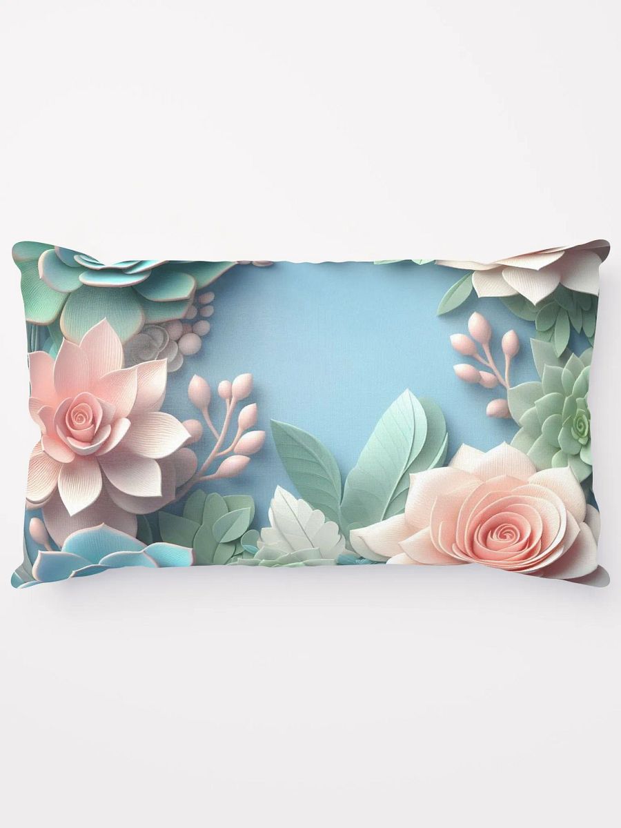 Succulents and Roses Blue Pillow product image (14)