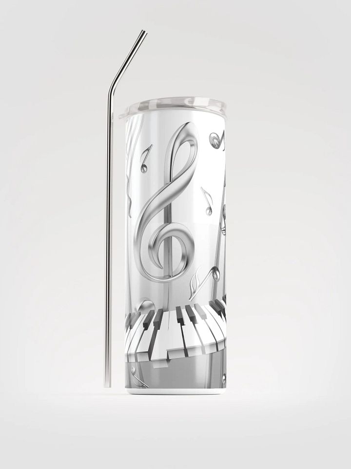 3D Metallic Music Notes with Keyboard product image (1)
