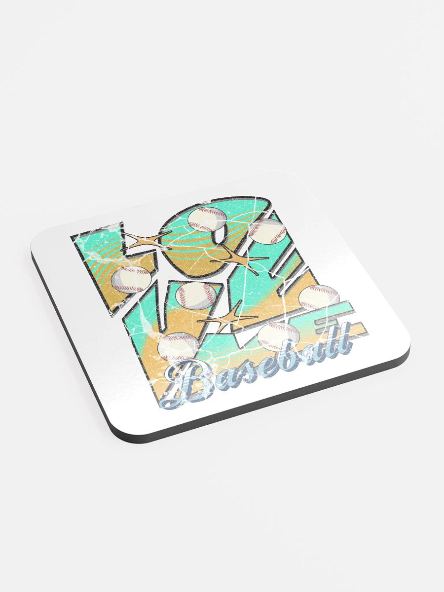 Love Me Baseball Swirling Stars Cork Coaster product image (2)