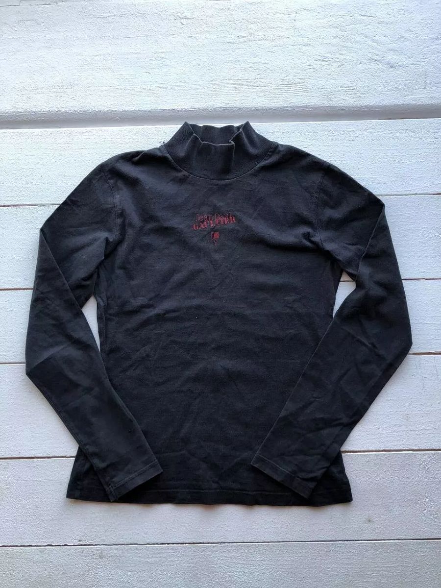 90s Jean Paul Gaultier Black Centre Logo Long Sleeve T Shirt Top Archive Womens product image (1)