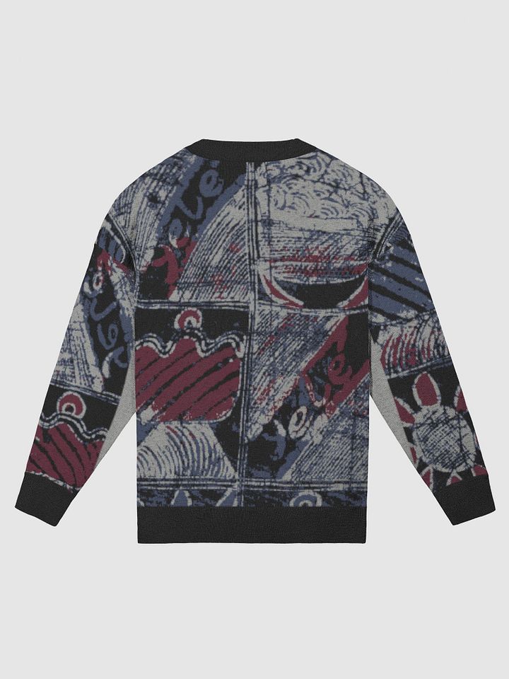 Exclusive Festivity Print Knit Sweater by Yelé - Celebratory Symbols with Elegant Black Trims product image (9)