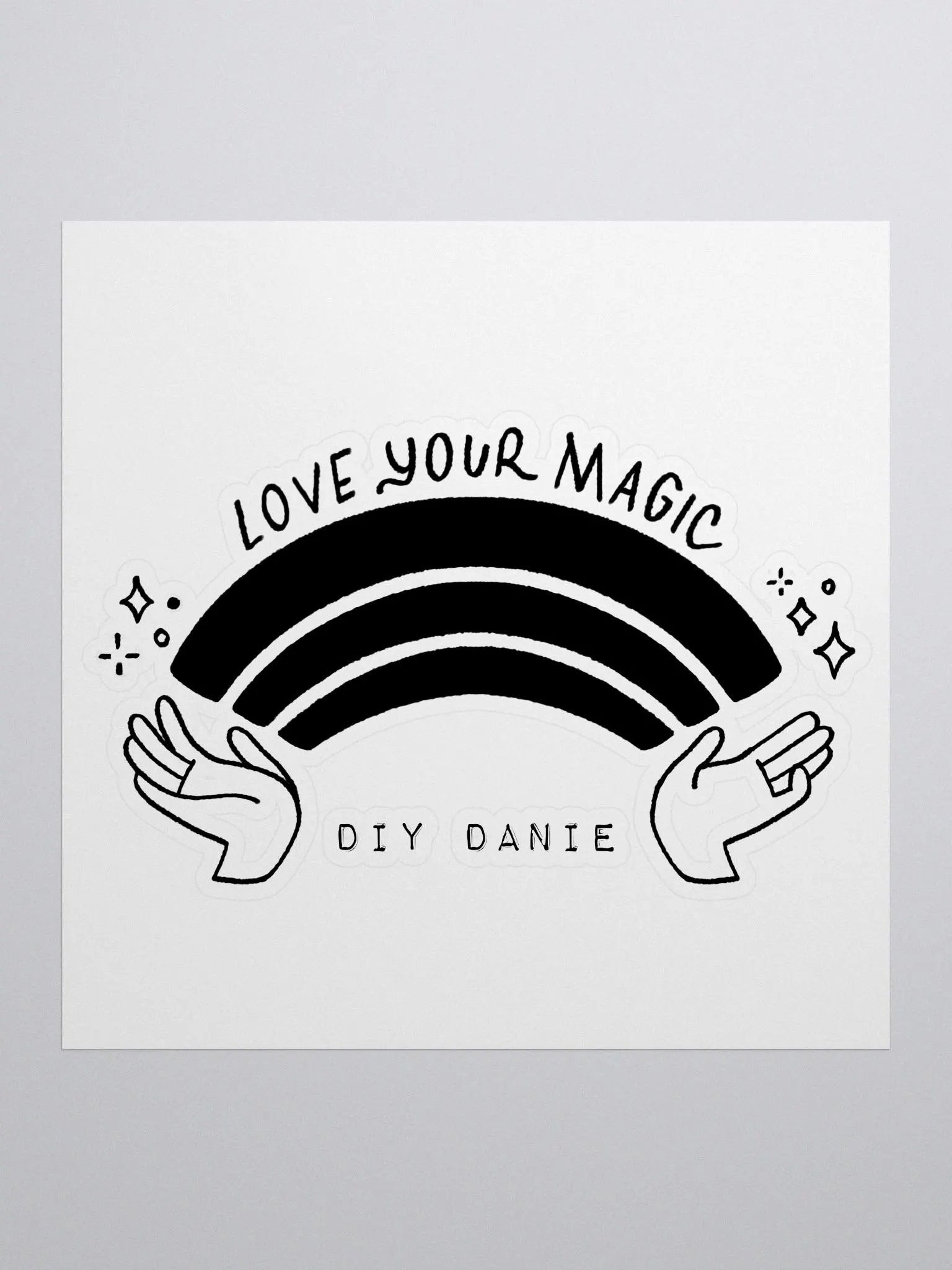 LOVE YOUR MAGIC RAINBOW STICKER (BLACK) product image (1)