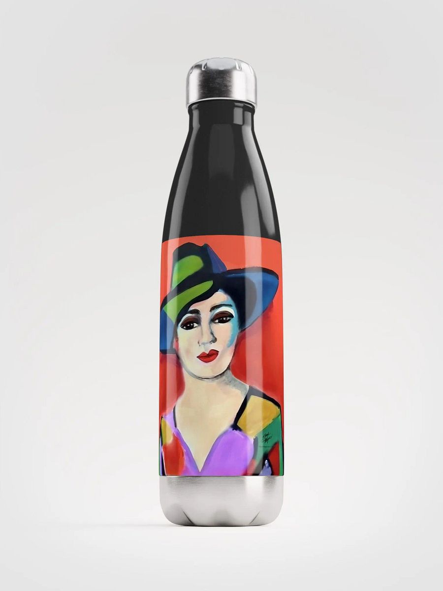 Donna with Hat Stainless Steel Water Bottle product image (1)
