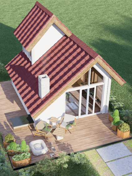 A Frame House 011 - Drawings\Blueprints CAD + PDF + 3D Model product image (3)