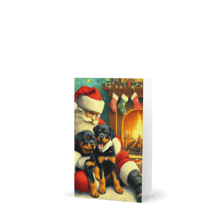 Rottweiler Santa's Paws Christmas Greeting Card product image (1)