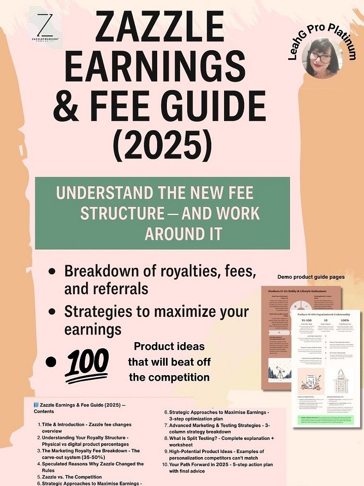 Zazzle Earnings & Fee Guide 2025 – Understand Royalties, Referrals & Strategies to Boost Sales product image (1)
