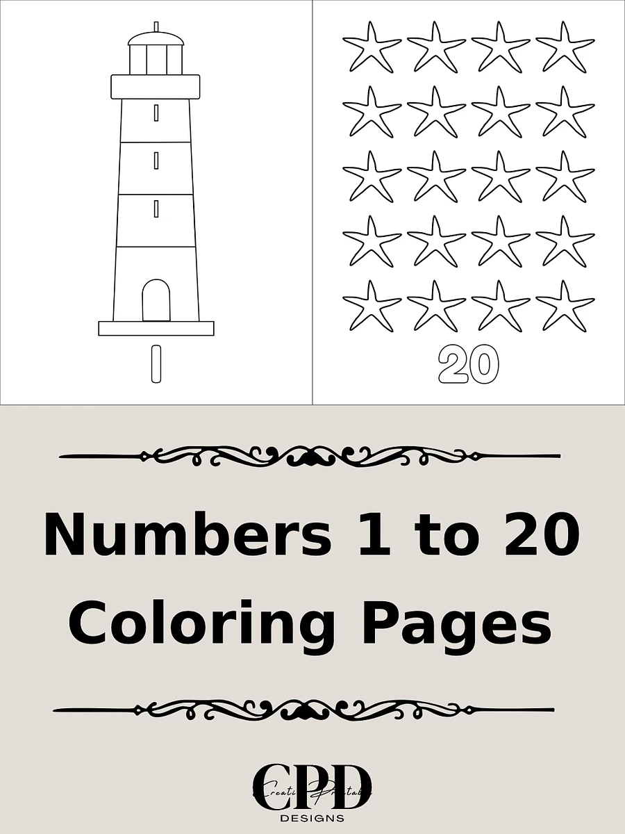 Printable Number Counting Coloring Pages - Beach Theme product image (2)