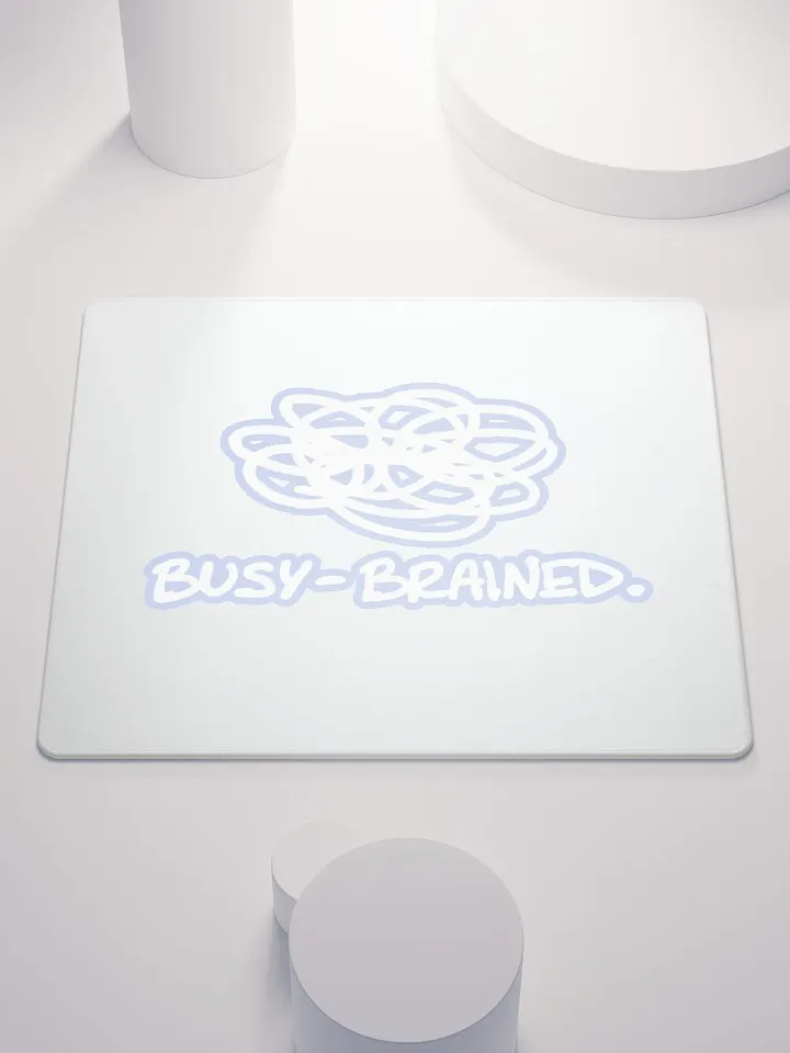 BUSY-BRAINED (lined design, #BDCAEF) mouse pad product image (1)