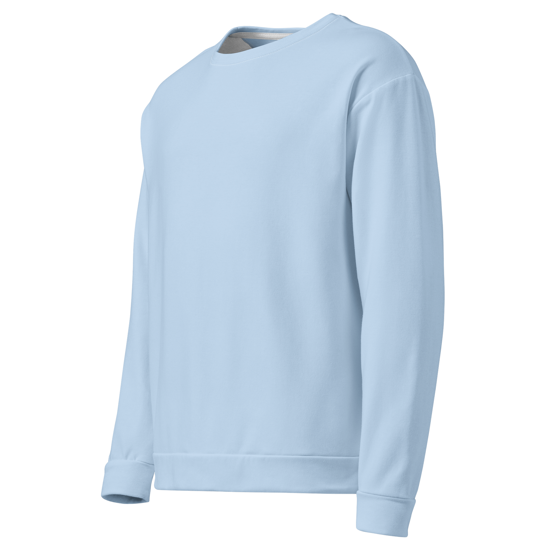 Baby Blue Solid Color Eco Friendly Unisex Sweatshirt product image (3)