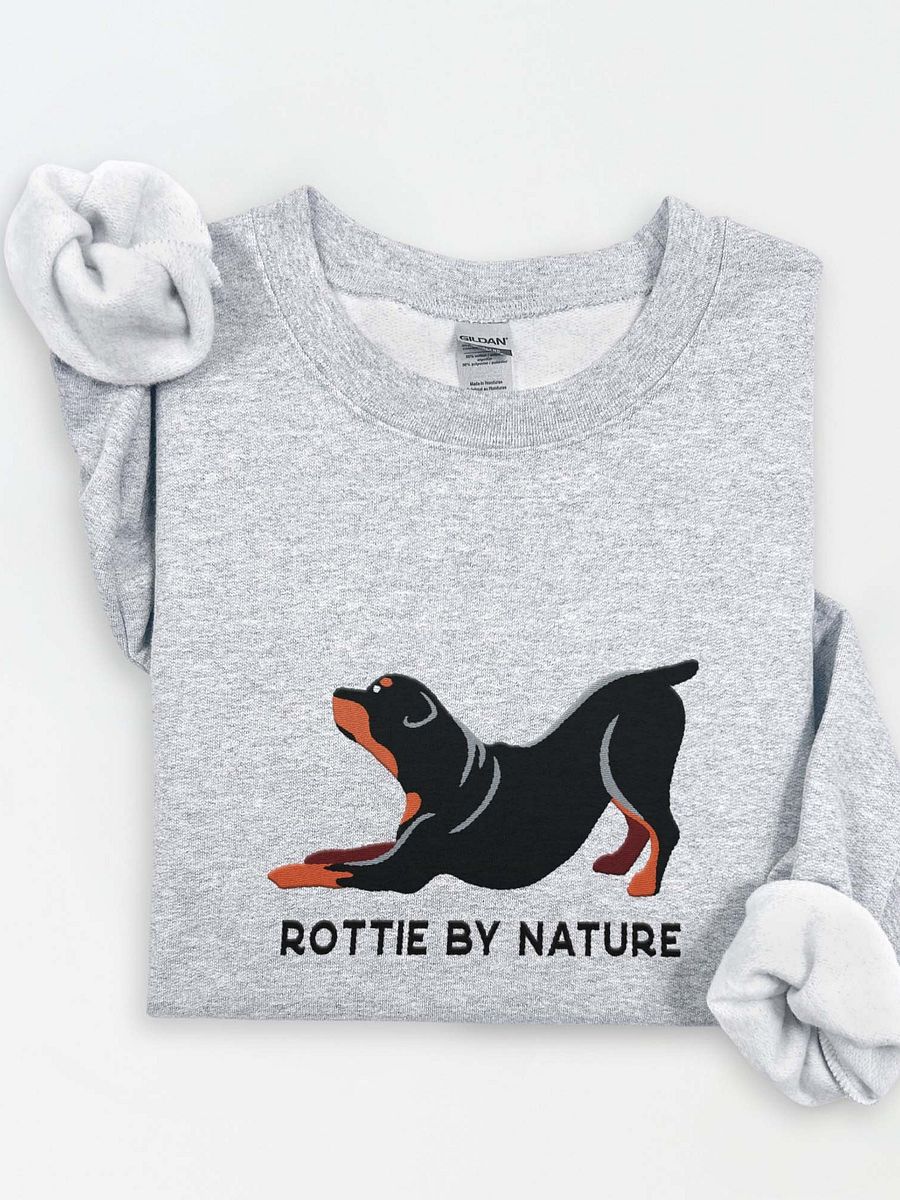 Rottie By Nature Sweatshirt (Embroidered) of a Rottweiler product image (1)