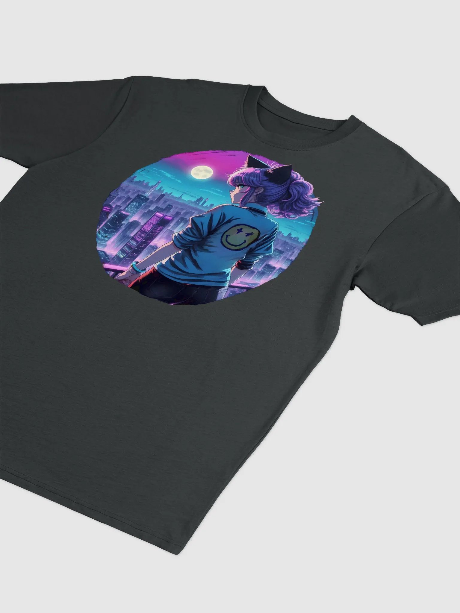 Anime Catgirl Rooftop (Cotton Heritage Men's Premium Heavyweight Tee) product image (32)