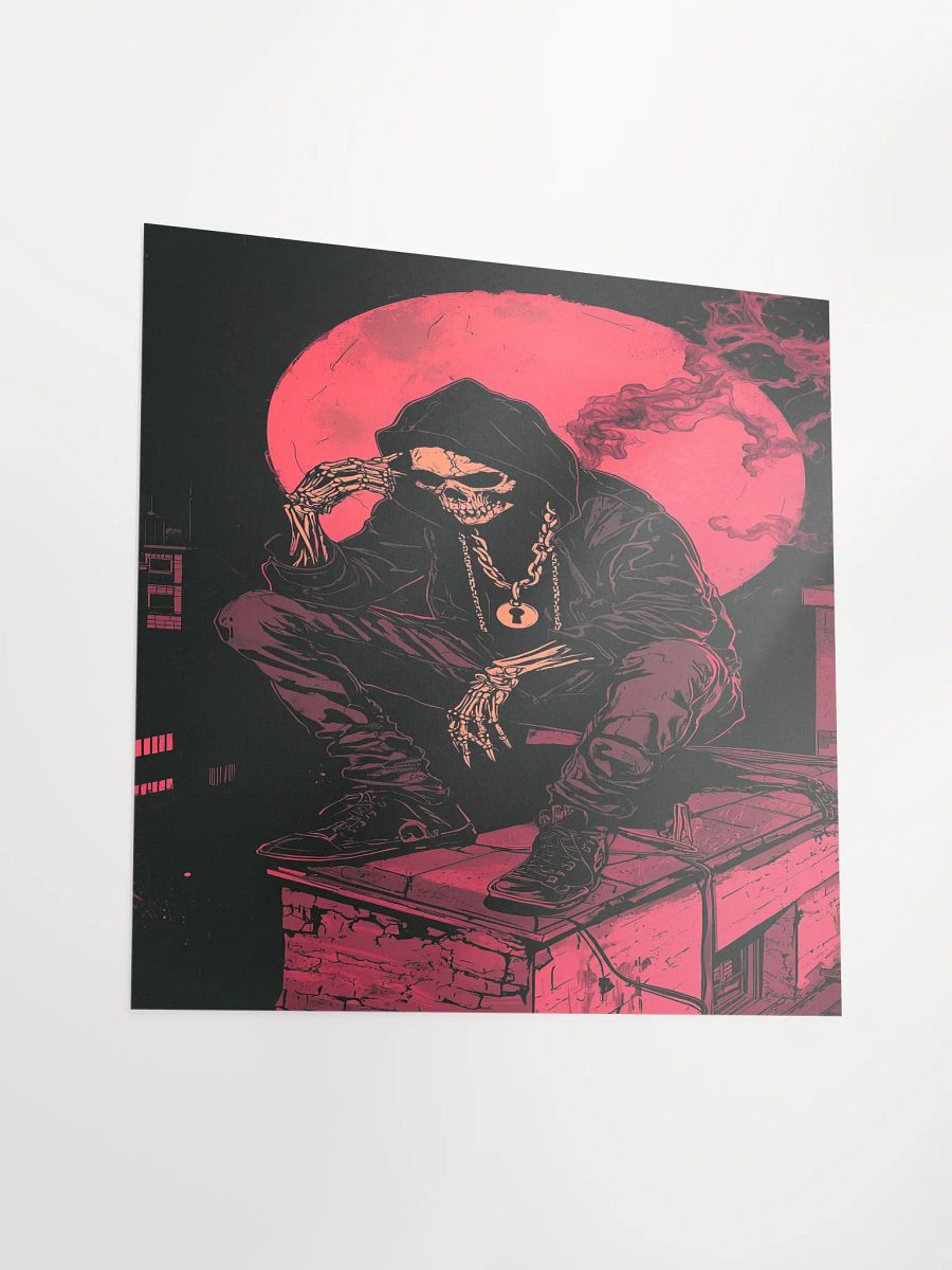 Moonlit Rooftop Skeleton Poster product image (3)