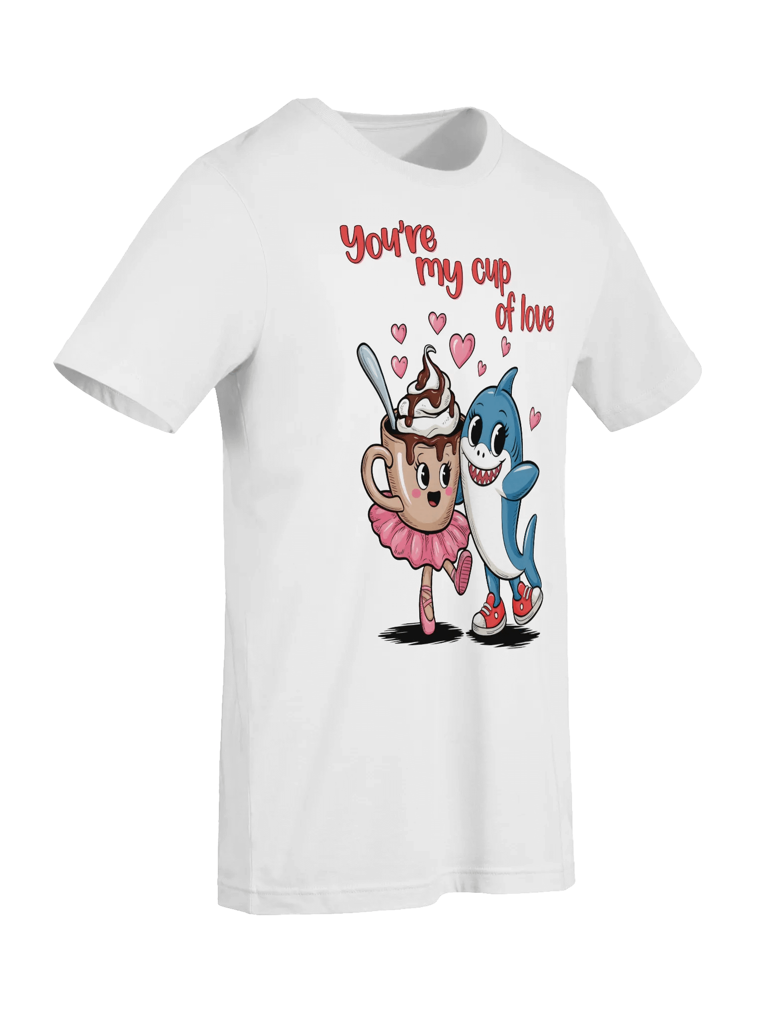 Tralalero Tralala and Cappuccina Ballerina – Cute Cartoon Couple Tee product image (5)