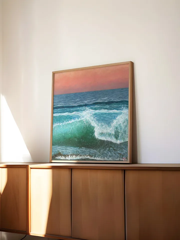 Crashing Waves, Coral Sunset Art Print product image (2)