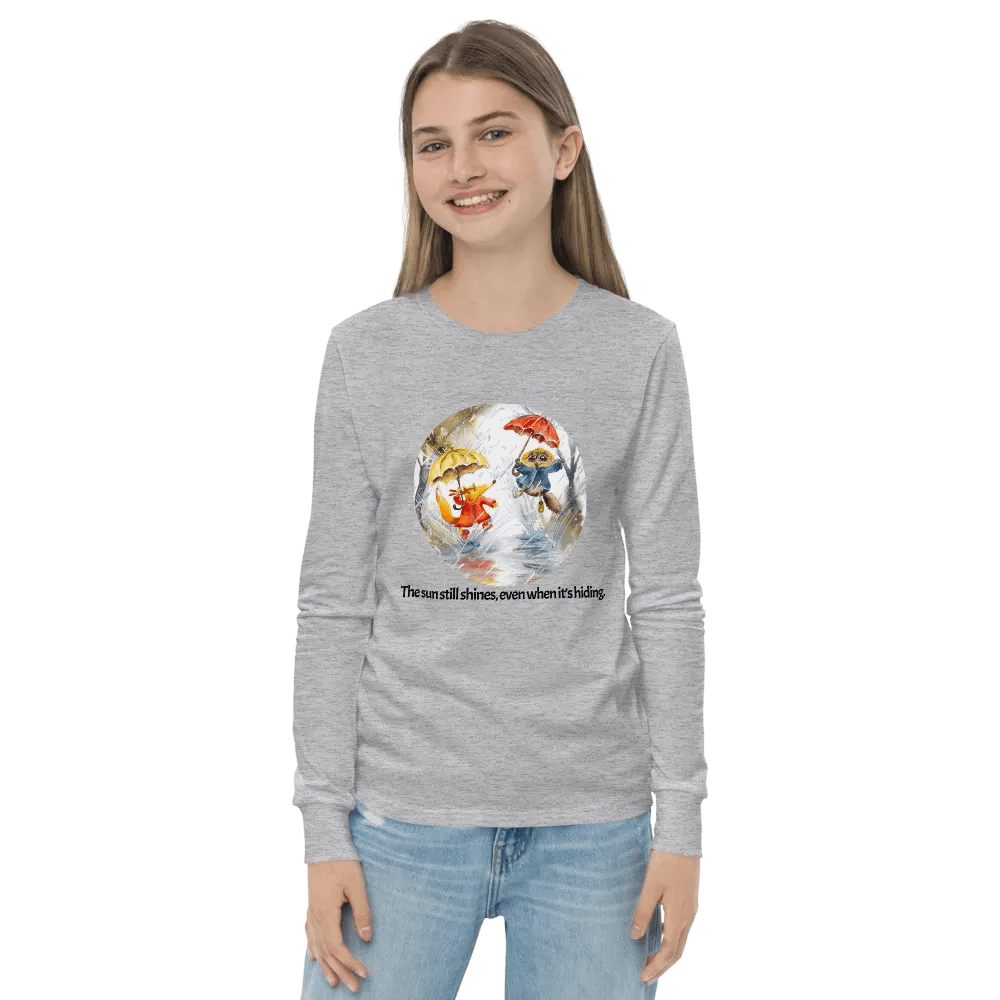 Rainy Day Tanuki & Fox-Youth Long Sleeve T-Shirt product image (3)
