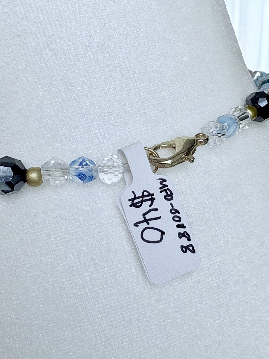 Seabreeze Blue Druzy Pendant Necklace | Handmade Glass Beaded Jewelry | Monique Faella Designs™ | MFD-00188 product image (5)