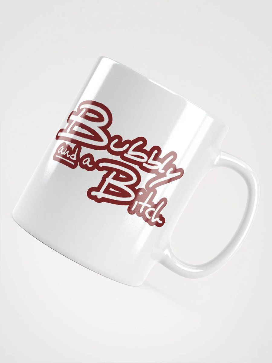 Bubbly and a B*tch (lined design, #6D1616) glossy white mug product image (7)