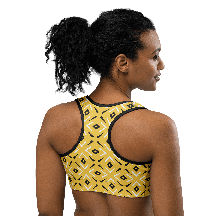 Lemon Lattice Geometric Print Sports Bra product image (4)
