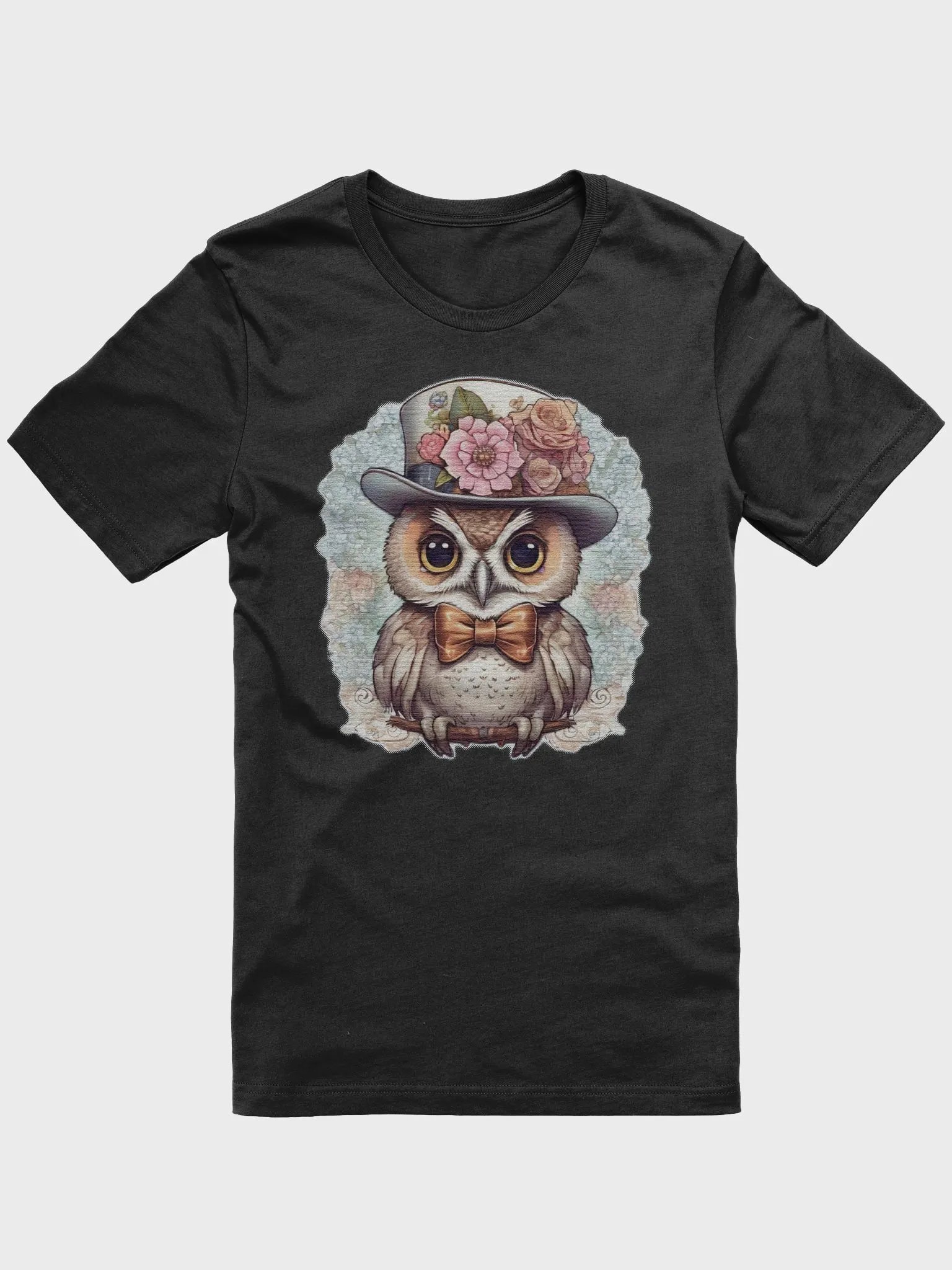 Cute Owl wearing a hat and a bow tie Supersoft T-Shirt product image (1)