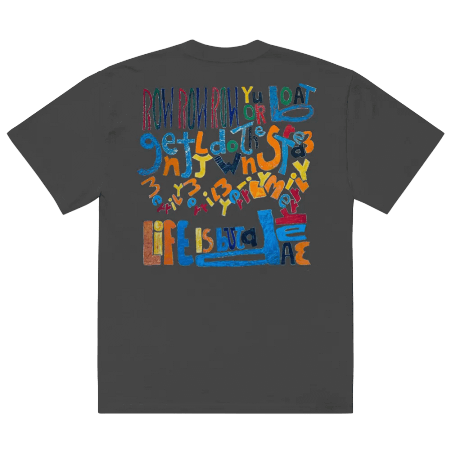 Row Row Row Your Boat Premium Oversized Faded T-Shirt (back-side print) product image (5)