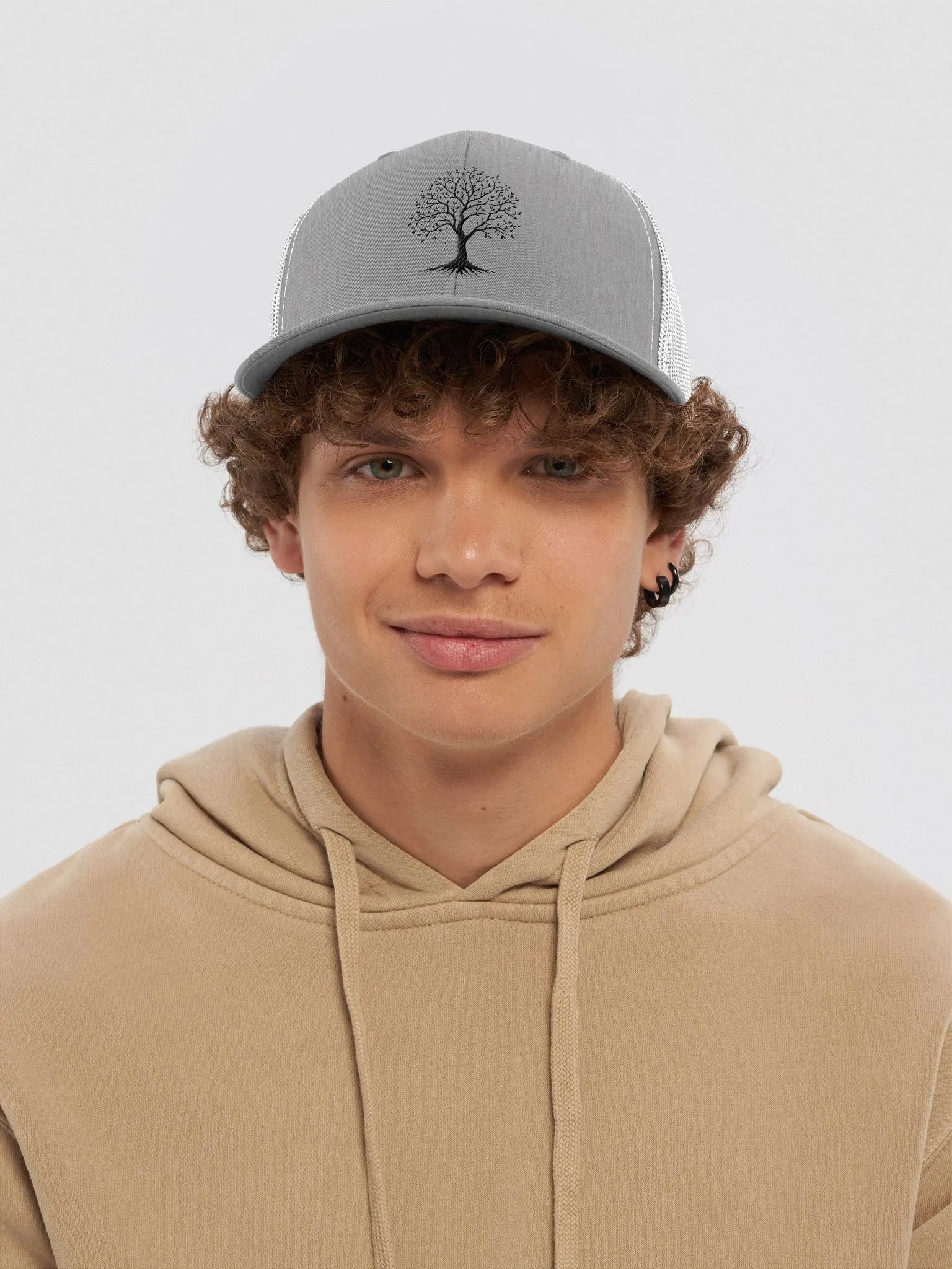 Tree of Life Christian Trucker Hat - Heather Grey/White | Proverbs 11:30 product image (5)