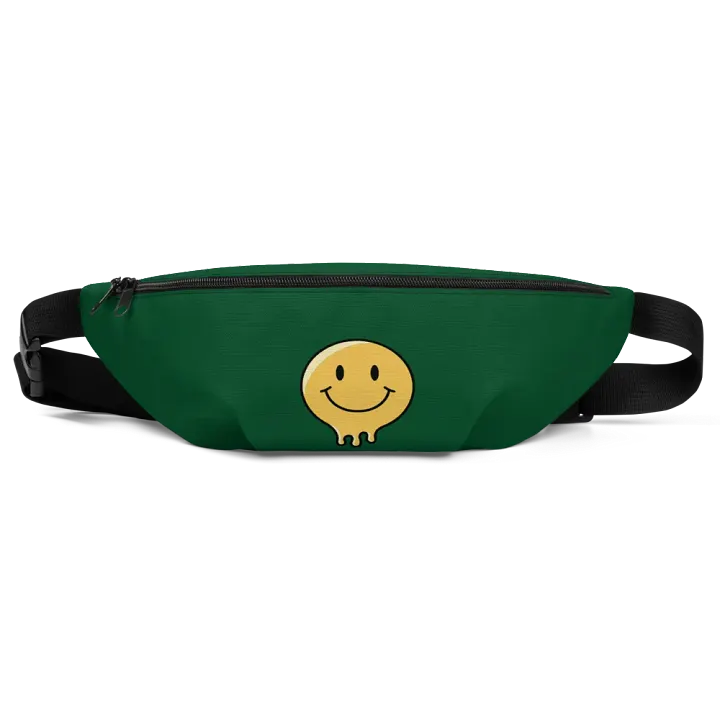 Melting Smile Emoji Forest Green Fanny Pack product image (1)