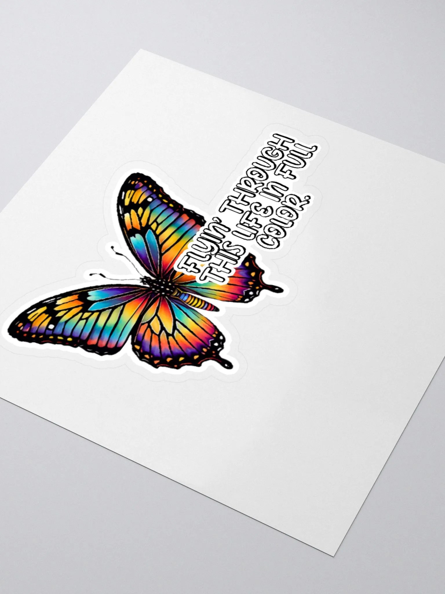 Flyin' Through This Life In Full Color Sticker-LGBTQIA+ Sticker-Rainbow Sticker-Butterfly Sticker product image (7)