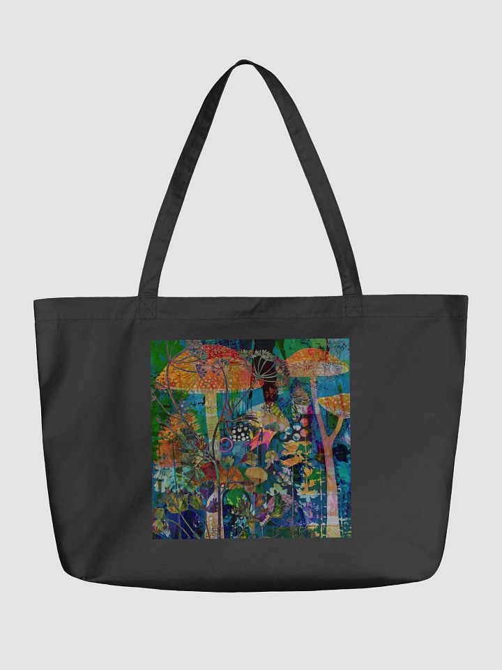 'Hidden' by Edward Martin Mixed Media Collage -Mystical Mushroom Forest Tote product image (1)