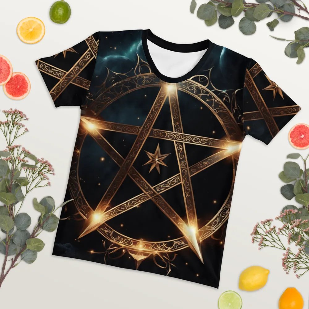 Black and Gold Star Symbology TShirt - all over print product image (4)