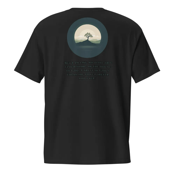 Rooted in Faith Christian Pocket T-Shirt | Psalm 52:8 product image (1)