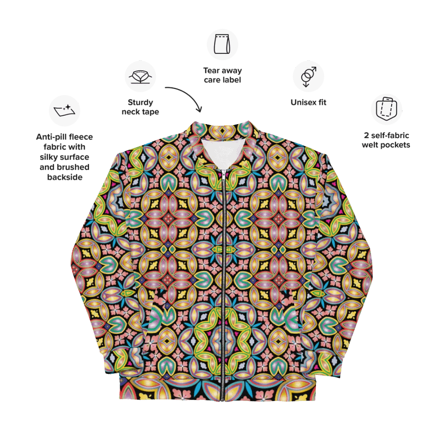 Batik Kawung Red Bomber Jacket product image (9)