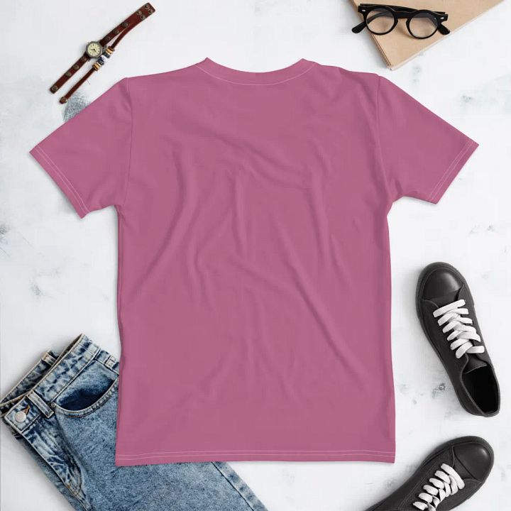 Plain Medium Dark Carnation Pink True Summer Women's Crewneck Polyester Heavyweight Premium T-Shirt by Treasure Pie product image (2)