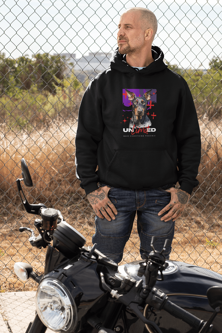 Doberman Unlimited (Make Everything Possible) Premium Pullover Hoodie by Lane Seven product image (2)