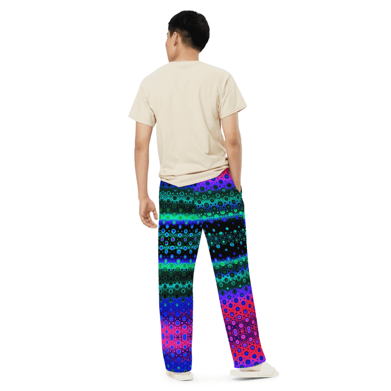 Abstract Multicoloured Pattern Unisex Wide Leg Trousers product image (7)