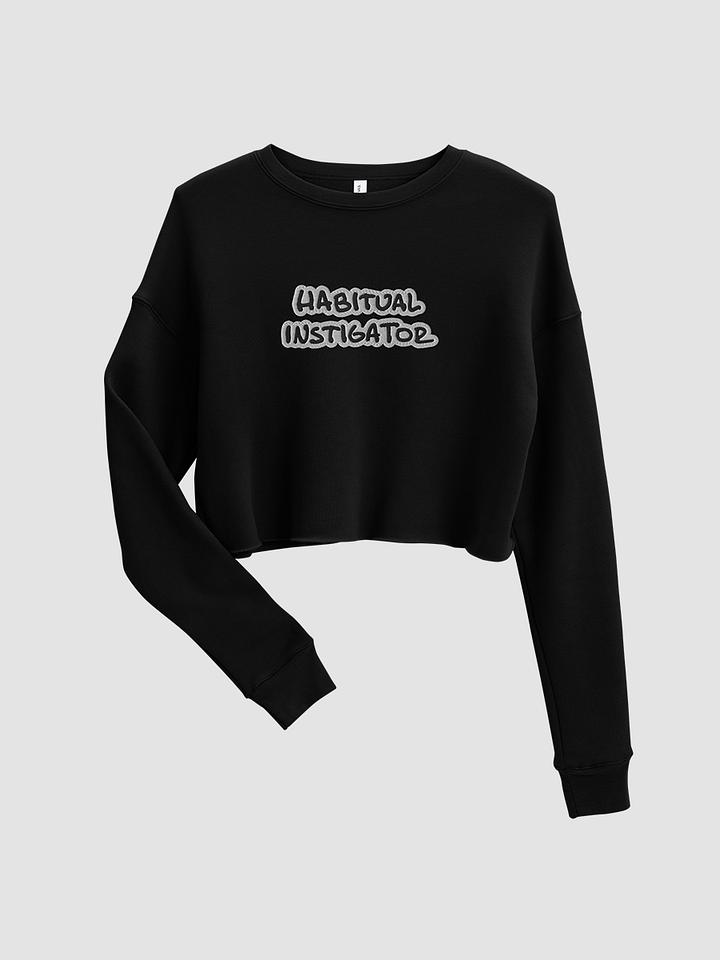 HABITUAL INSTIGATOR (bubble design) embroidered Fleece Crop Sweatshirt product image (2)