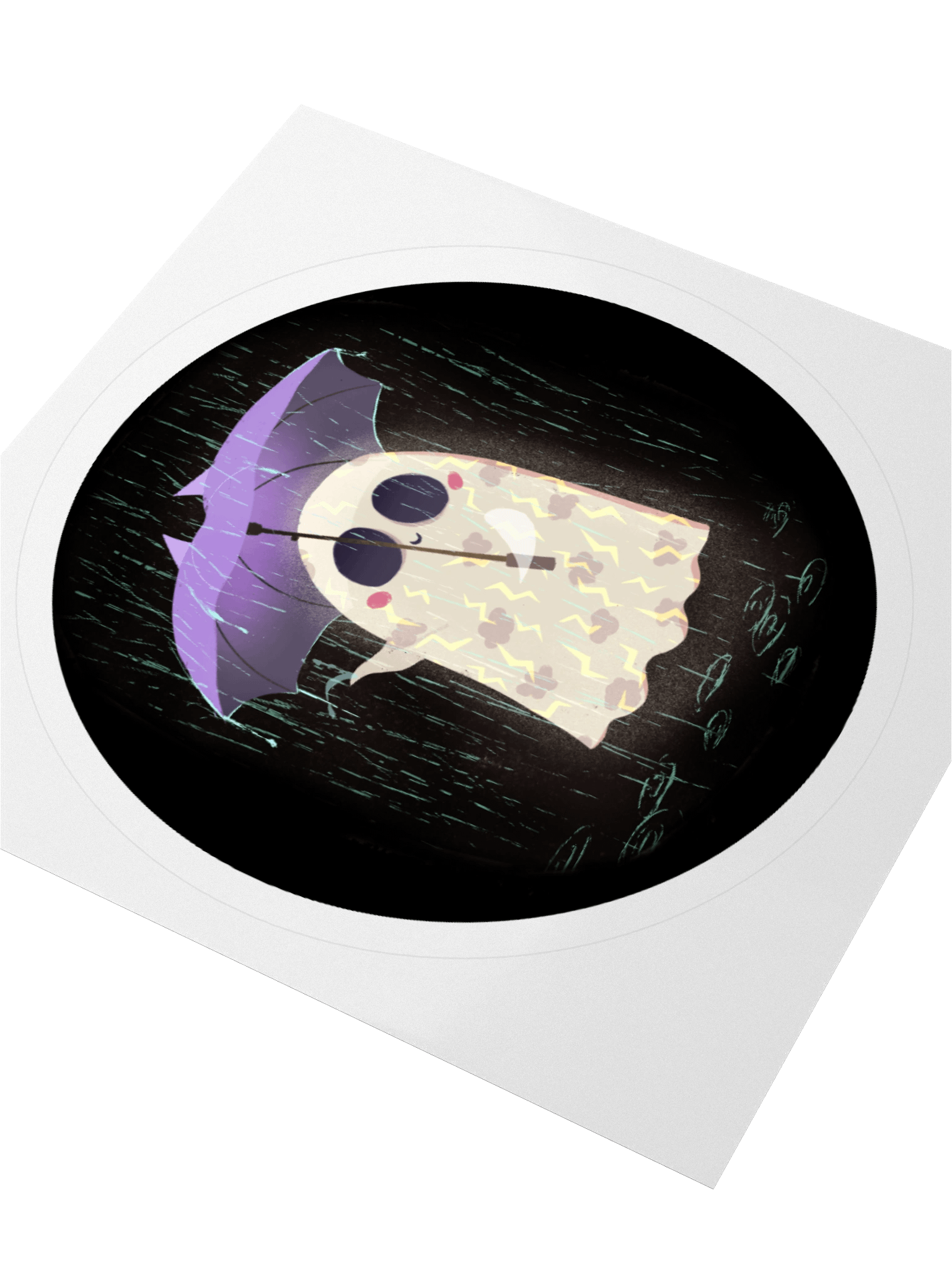 Little Ghost in the Rain - Vinyl Sticker product image (3)