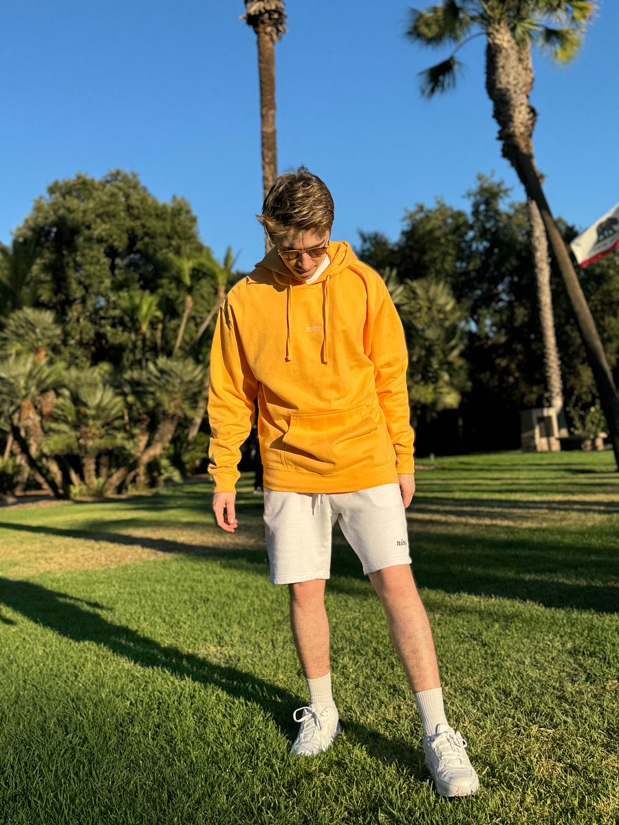 Nice. Embroidered Hoodie (Peach/White) product image (7)