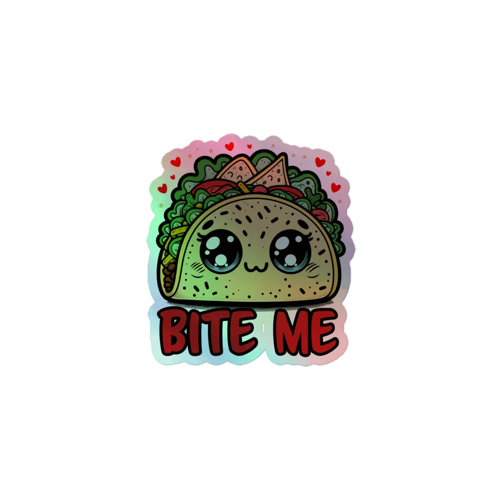 BITE ME! Holographic Taco Sticker Sheet product image (1)
