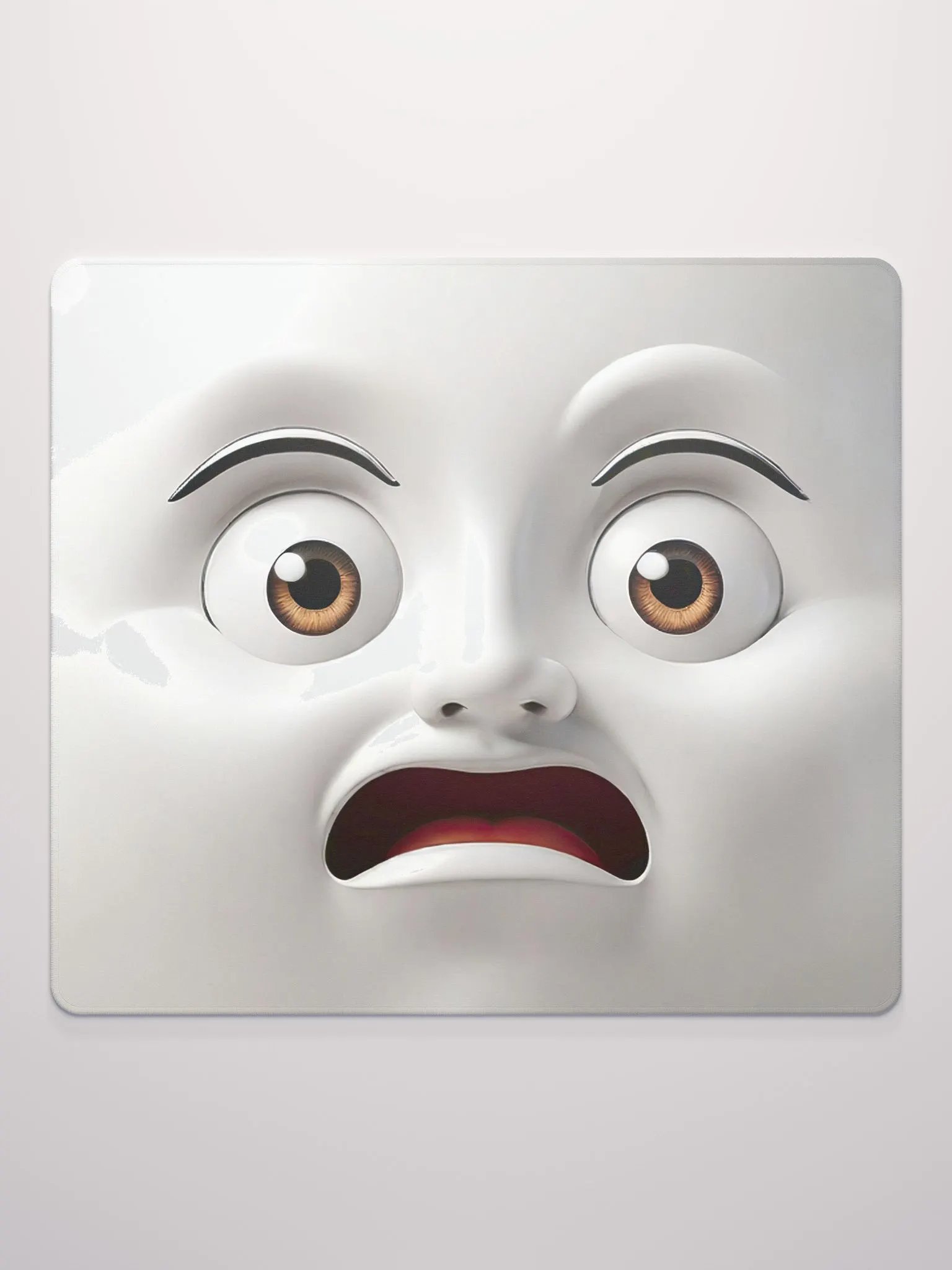 Surprised Expression Premium Mouse Pad: Bring a Playful Vibe to Your Workspace! product image (2)