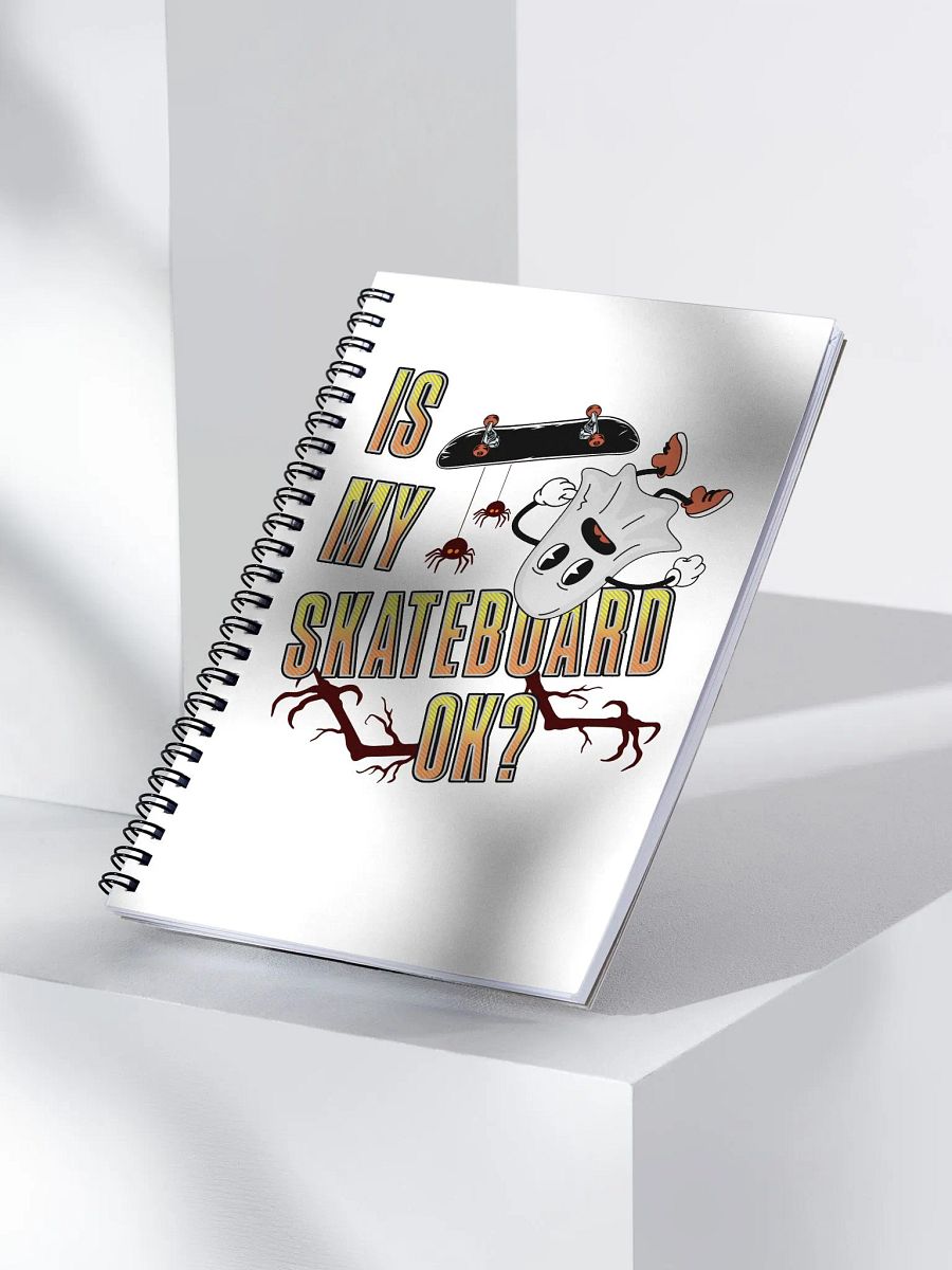 Is My Skateboard Ok? Ghost Spooky Skater Spiral Notebook product image (2)