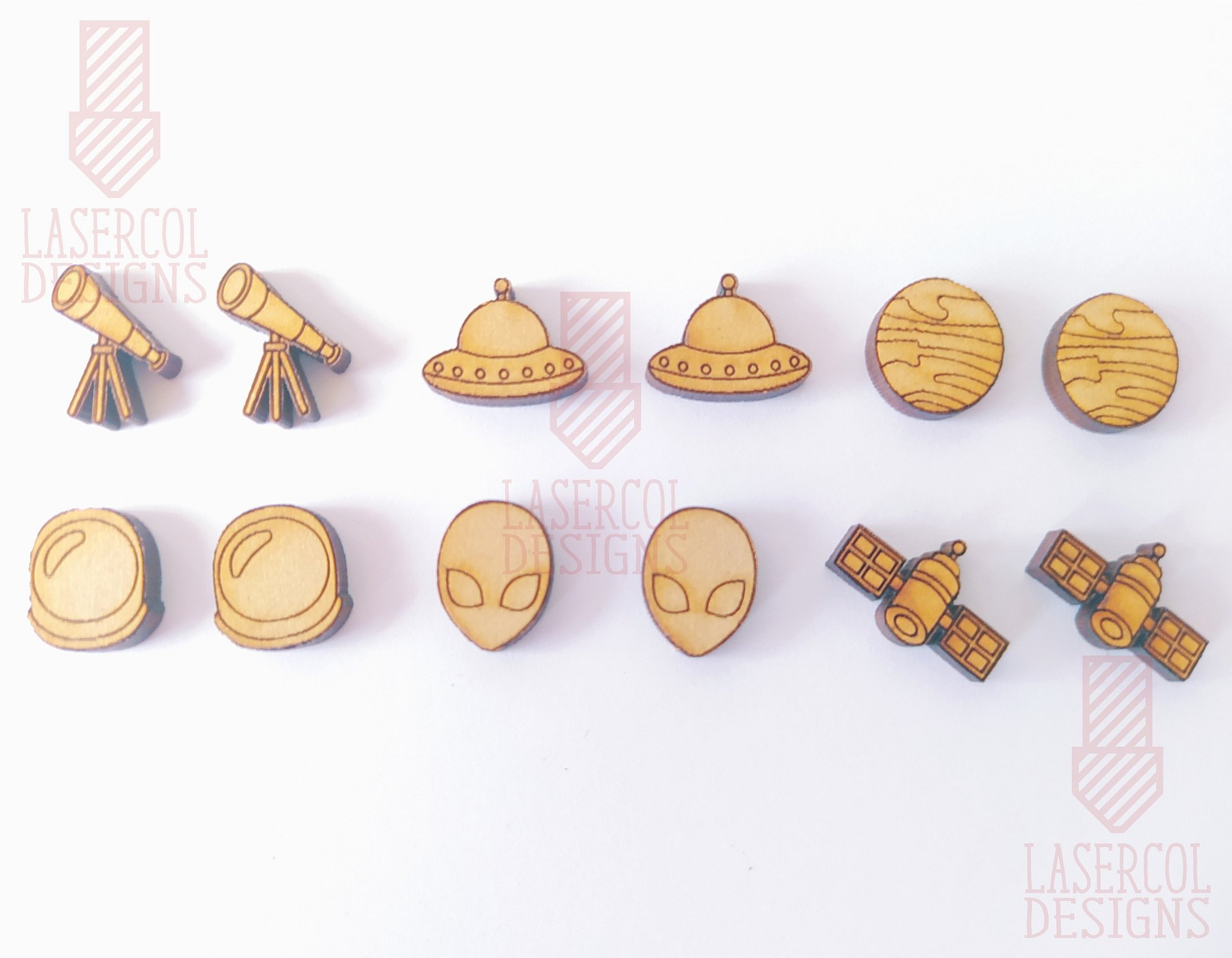 Space Cut Outs and Stud Earrings - Laser Cut Files product image (6)