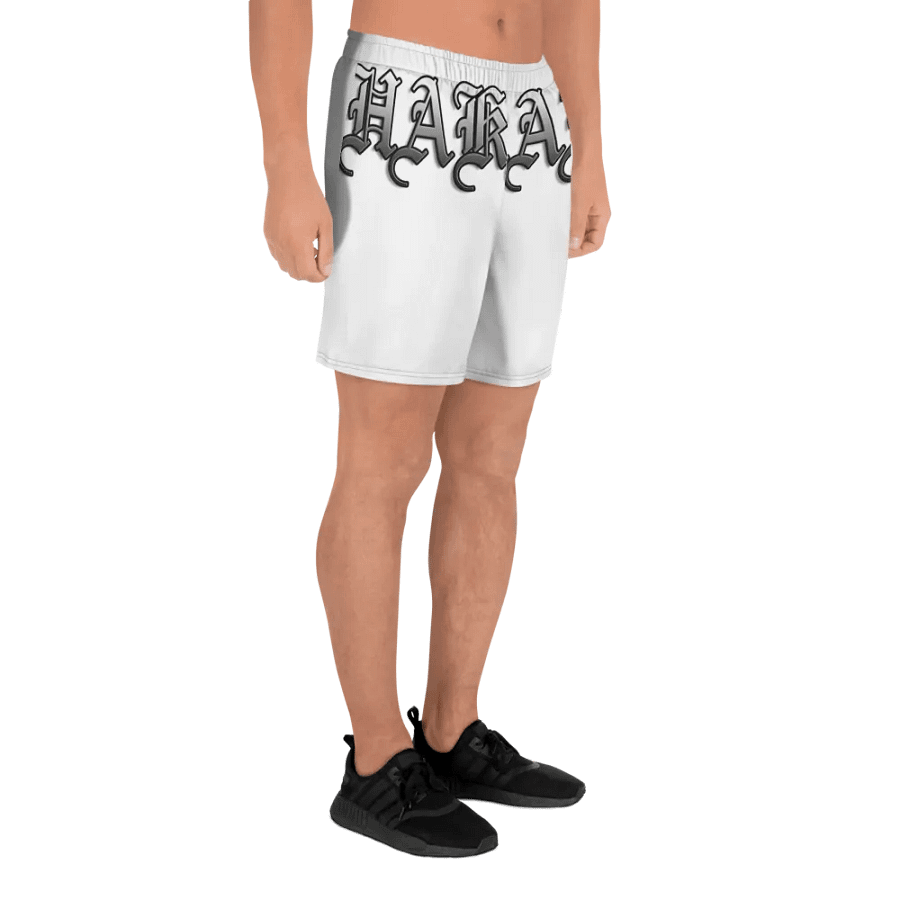 Unisex Athletic Shorts white/black design product image (6)