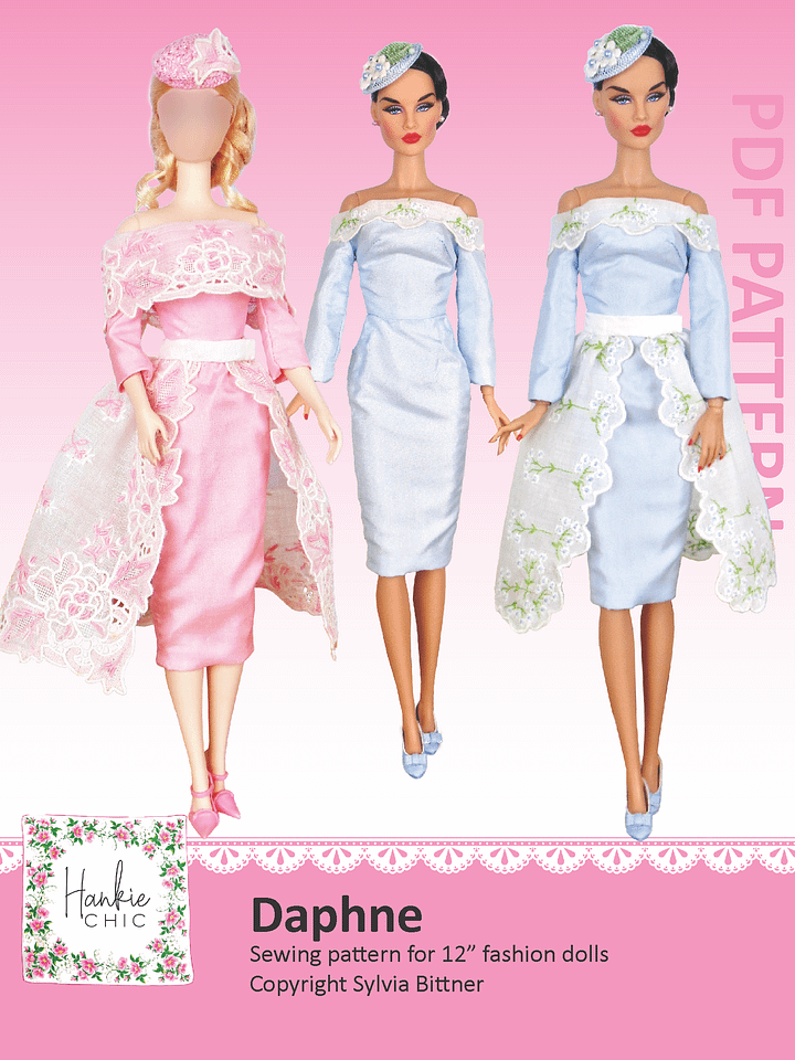 Daphne sewing pattern for 12" fashion dolls product image (1)