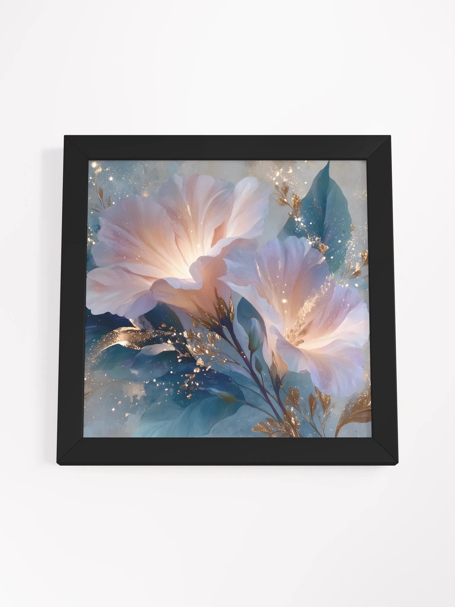 Glowing Grace: Blush & Gold Floral Wall Art product image (9)