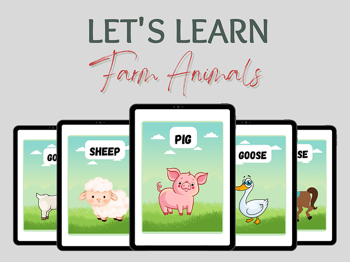 Digital Farm Animals Flash Cards product image (2)