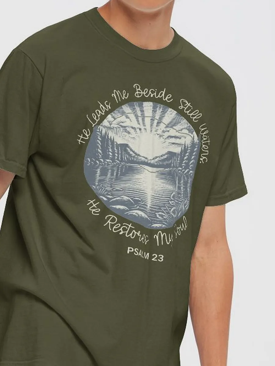 He Leads Me Beside Still Waters Tee product image (2)