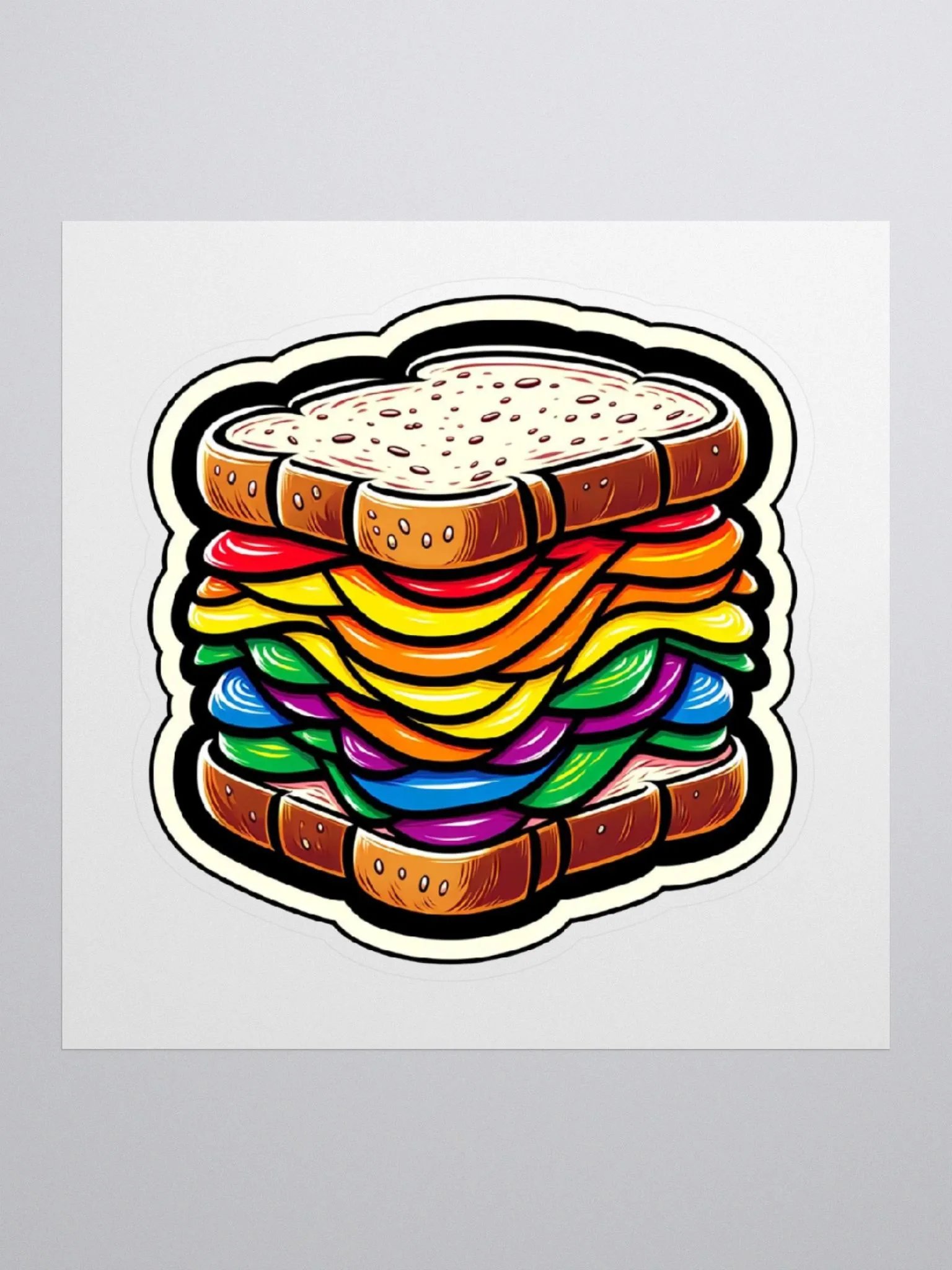 Pride Sandwich-LGBTQIA+ Sandwich Sticker-Rainbow Sticker product image (3)