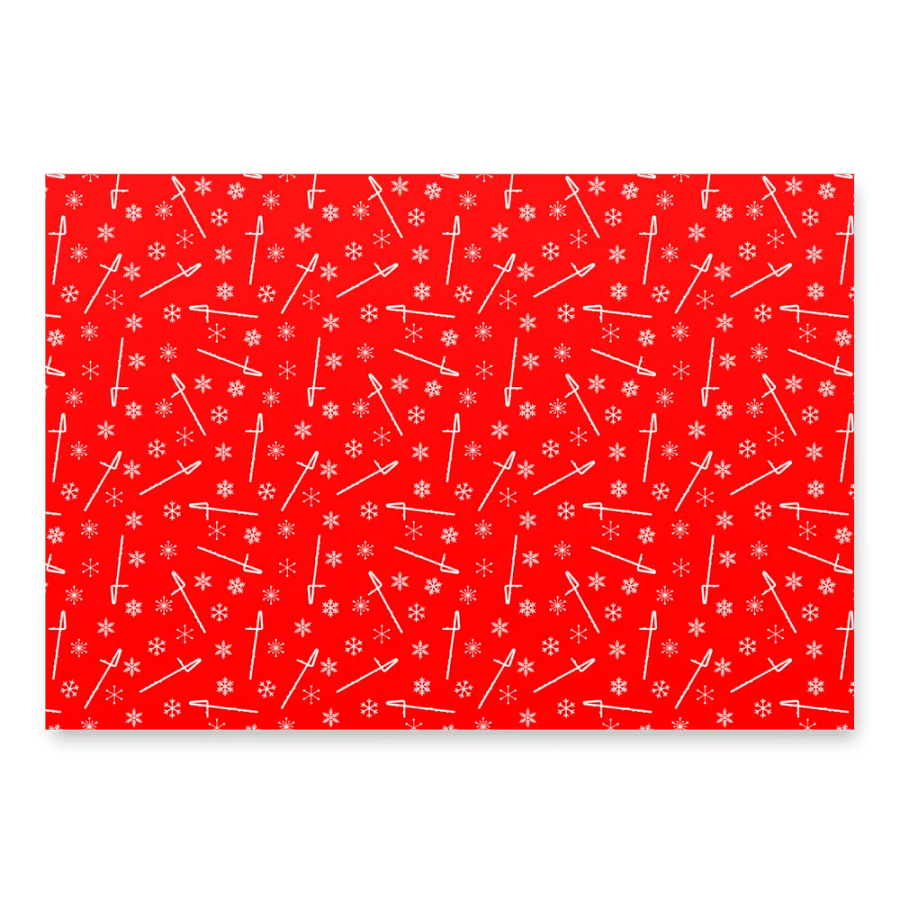Flutes and Snowflakes - Contrabass - Red Gift Wrap Paper product image (6)